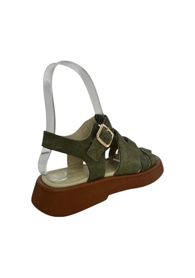 Kemal Tanca 862 M-609 Kadın Hakiki Deri Sandalet Yeşil