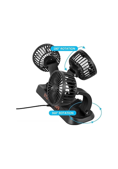 Nekuba Fan10 Mini Araç Vantilatörü, 12 Volt Dc, Çakmaklık Bağlantılı, Plastik, Araç Numaratörlü 3 Lü Set