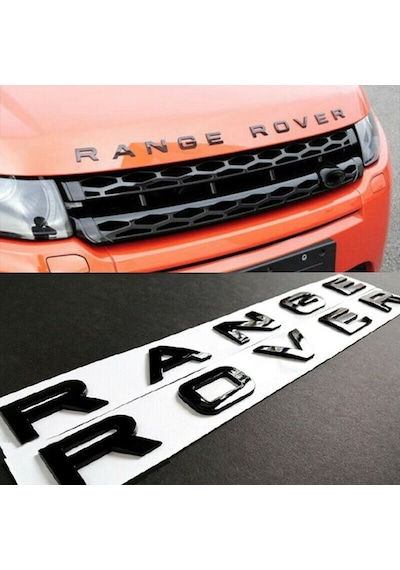 Autogp Lr Range Rover Kaput Veya Bagaj Yazısı Arması Harfleri Siyah 01 Etiket
