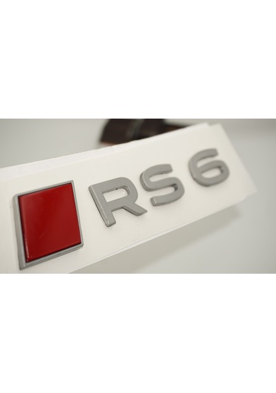 Dk Tuning Rs6 2025+ Bagaj Kırmızı Gümüş Yazı Logo Arma Audi İle Uyumlu Bagaj Arma