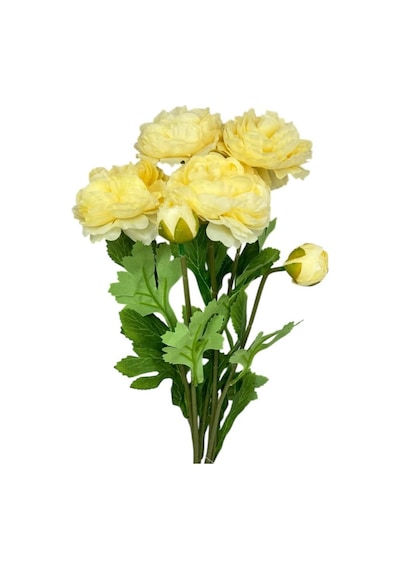 Yapay Çiçek Şakayık Çiçeği Krem Renk 2 Çiçek 1 Tomurcuk 50cm Krem