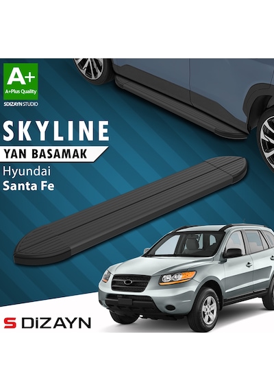S-dizayn Hyundai Santa Fe Skyline Siyah Yan Basamak 163 Cm 2000-2006 A+ Kalite