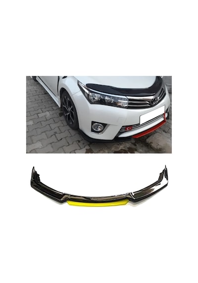 Toyota Corolla Uyumlu Uyumlu 2009-2014 Sarı Renkli Ön Lip 4 Prç P.siyah Abs