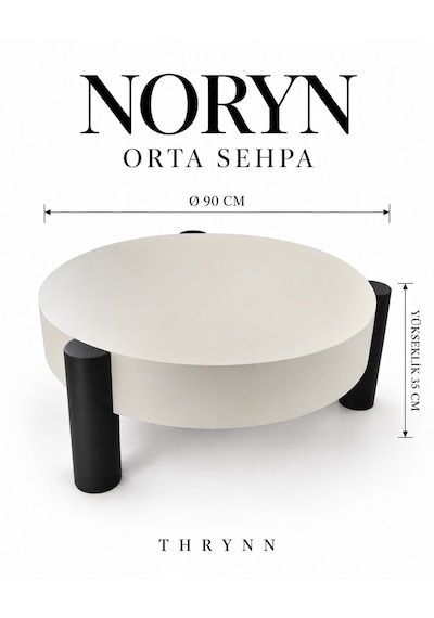 Noryn Yuvarlak Orta Sehpa Çap 90cm Aytaşı Ve Siyah Renk Metal Ayak 35cm Modern Tasarım Dekoratif Aytaşı - Siyah Noryn Yuvarlak Orta Sehpa Çap 90cm Aytaşı Ve Siyah Renk Metal Ayak 35cm Modern Tasarım Dekoratif Aytaşı - Siyah