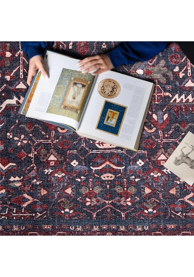 Art Deco Dijital Şönil Halı Vintage Eskitme Desenli Kaymaz Tabanlı Makinede Yıkanabilir 160 X 230 Cm Art0 Diğer