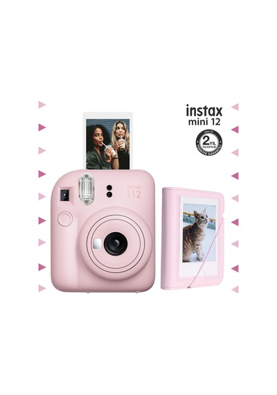 Fujifilm Instax Mini 12 Fotoğraf Makinesi + 28'li Mini Albüm Pembe