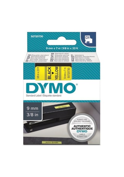 Dymo D1 Sarı/Siyah Yedek Şerit 9Mm X 7Mt 40918