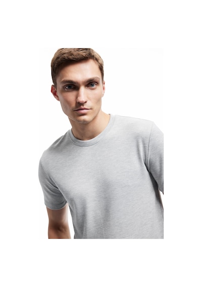Koton Kısa Kollu Bisiklet Yaka Basic Slim Fit Tişört Gri 6wam10061hk Gri