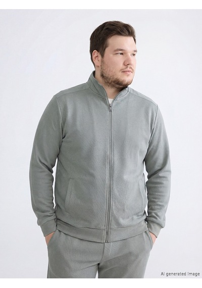 Lcwaıkıkı Classic Haki Dik Yaka Erkek Fermuarlı Sweatshirt