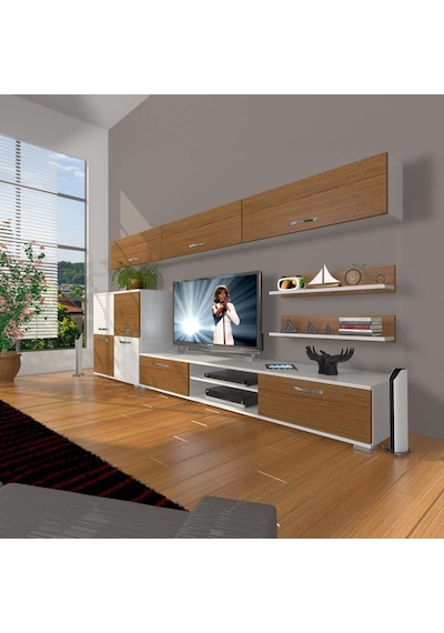 Decoraktiv Eko 8 Mdf Dvd Tv Ünitesi Tv Sehpası Beyaz - Ceviz