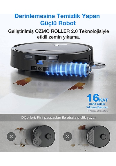 Ecovacs T80S Omni Robot Süpürge + Mop Siyah