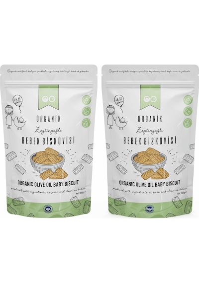 OG Natural 2'li Organik Bebek Bisküvisi 2 x 300 Gr +6 Ay