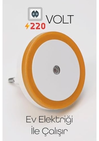 Promosyonca Yuvarlak Otomatik Gece Lambası, Işığa Duyarlı Ldr Sensörlü, Fotoselli Pembe Enerji Sınıfı A 10 Parça Siyah 84192556