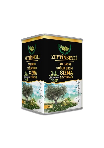 Zeytinbeyli Taşbaskı 18 Lt Natürel Sızma Soğuk Sıkım Zeytinyağı