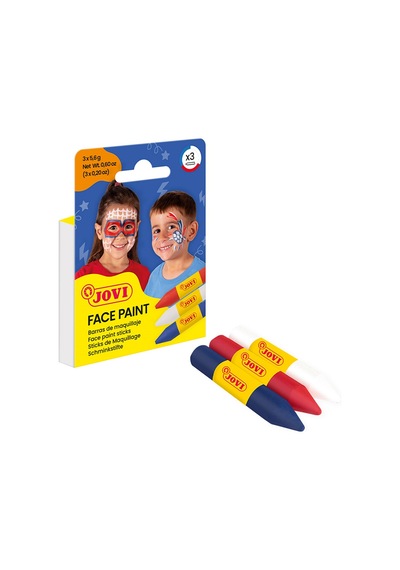 Jovı 175ad Yüz Boyası Stik Kalem 5,6gr Beyaz-kırmızı-mavi - 3'lü Renksiz