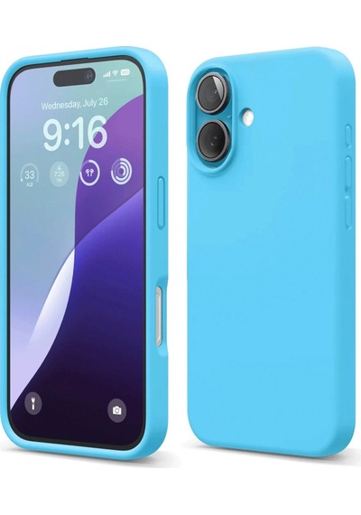 Apple  Uyumlu  iPhone 16 Kılıf Nano İçi Kadife Silikon Mavi
