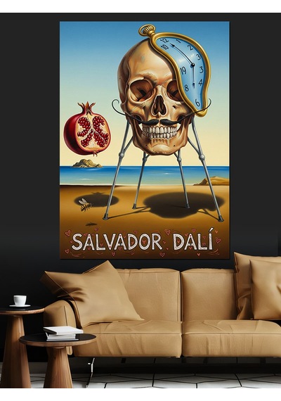 Ahşap Tablo Salvador Dali Kuru Kafa