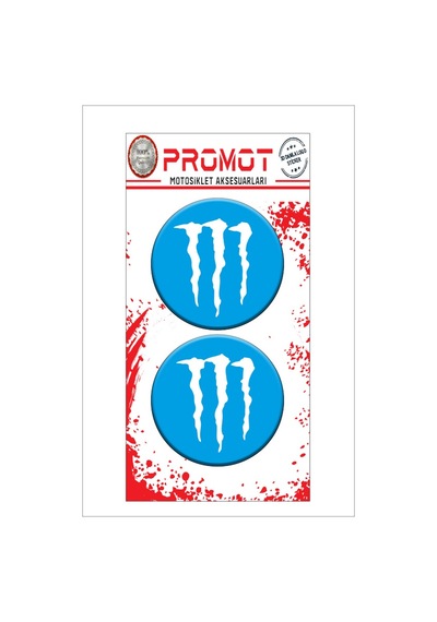 Monster 3d Kabartmalı Damla Logo Sticker 5cm 06