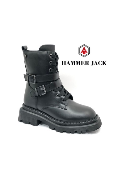 Hammer Jack 102-24665-z Yellen Deri Uzun Postal Unisex Bot Siyah