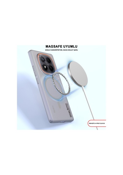 Redmi Note 14 Pro Plus 5g Magsafe Uyumlu Mat Sert Klein Kılıf Turuncu