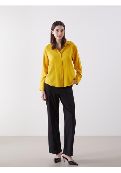 Lcwaıkıkı Classic Sarı Oversize Kadın Gömlek