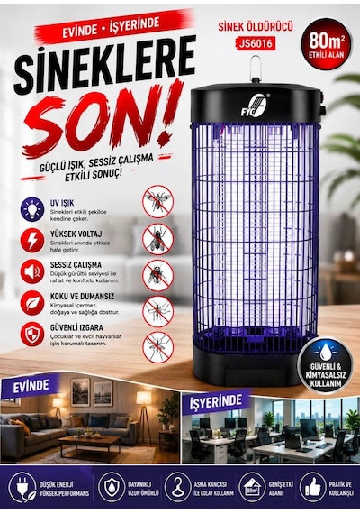 Fyc Insect Kıller Taşınabilir Elektrikli Led Sivrisinek Kovucu Ve Yok Edici 80 M2 Etkili