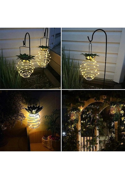 Dekoratif Ananas Görünümlü Güneş Enerjili Peri Led Işıklı Lamba