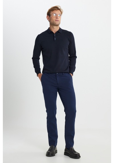 AC&Co / Altınyıldız Classics Erkek Lacı Slim Fit Dar Kesim Pamuklu Esnek Armürlü Yan Cep Pantolon Lacı