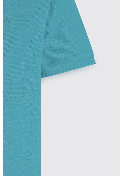 Ac&Co / Altınyıldız Classics  Erkek Petrol Slim Fit Dar Kesim Polo Yaka %100 Pamuk Kısa Kollu Tişört Petrol