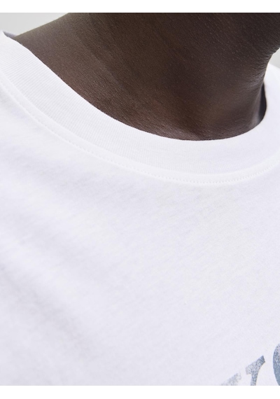Jack & Jones Erkek Gögüs Logo Baskili Tisört - Devin - 12290173 Beyaz