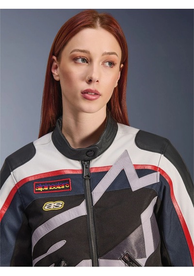 Alpinestars Idles Korumalı Kadın Motosiklet Montu Siyah Beyaz Kırmızı