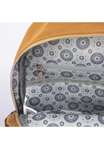 Nas Bag Unisex Büyük Boy Çok Gözlü Su Geçirmez Sırt Çantası Hardal