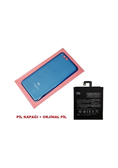 Tkgz Xiaomi Mi Note 3 Arka Kapak Batarya Pil Kapağı + Pil Cam Mavi