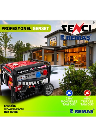 Senci Sc 9000 Te Dual 9 Kva Monofaze - Trifaze Benzinli Jeneratör