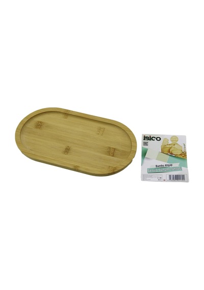 Oval Ahşap Bambu Servis Sunum Tepsi - Tahtası Mini Tepsi 25 X 14 X 1.4cm 5468 Çok Renkli