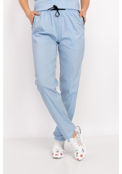 Unisex Bebe Mavi Soft Likralı Doktor Pantolon Hemşire Alt Üniforma Bebe Mavi