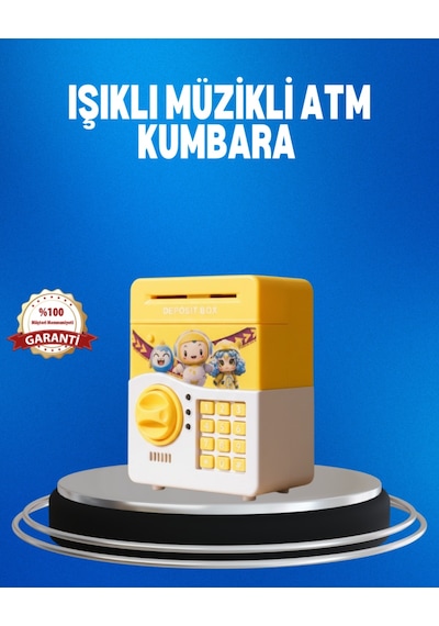 Çocuklar İçin Sarı Elektronik Şifreli Para Biriktirme Kumbarası