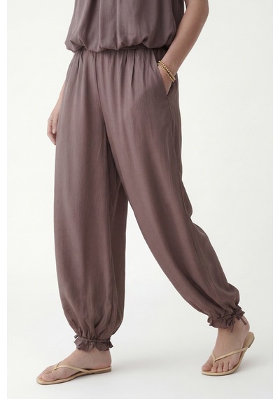 Antioch 100% Lyocell Bluz Pantolon Takım Kahverengi