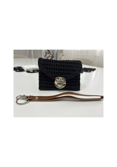 Store Örme Mini Cüzdan Siyah
