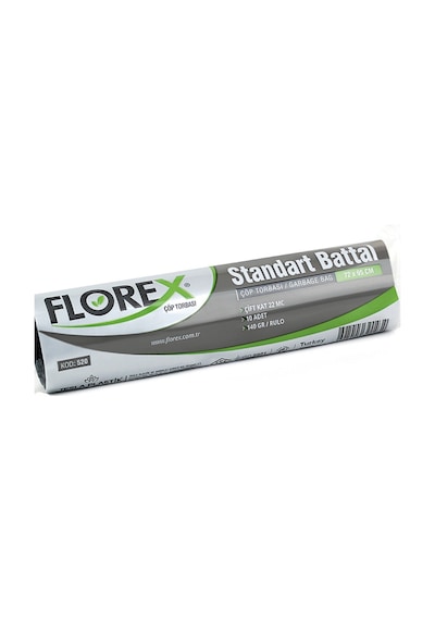 Florex Standart Battal Boy Çöp Torbası 72x95 Cm 10'lu Rulo Siyah 5 Rulo (50 Adet)