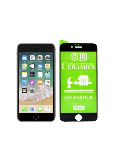 Apple Uyumlu   iPhone 6 Plus Tam Kaplayan Ekran Koruyucu 9D Seramik Cam (424061415)