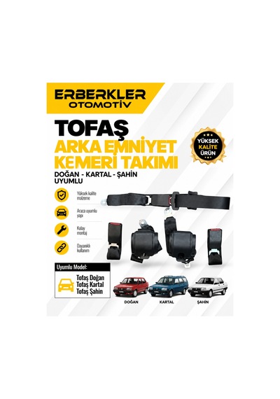 Tofaş Doğan Kartal Şahin Arka Emniyet Kemeri Takımı - Erb399