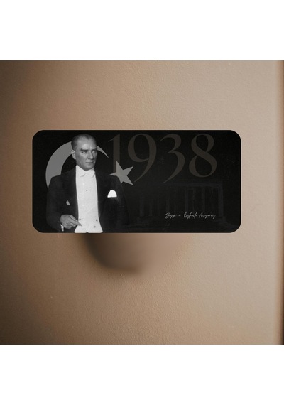 Atatürk Metal Tabela - 10 Kasım Saygı Ve Özlemle Anıyoruz Dekoratif Levha 14.5x29.5 Cm