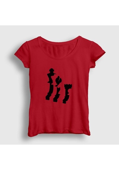 Noıssey Kadın Kırmızı Pieces Chess Satranç T-shirt 337893tt