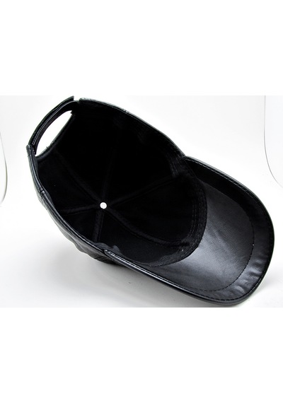Takı Dükkanı Siyah Deri Beyzbol Cap Erkek Şapka Unisex Model Cp228