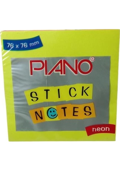Piano Post-it 05 76x76 Neon Sarı 12 Li Shrink