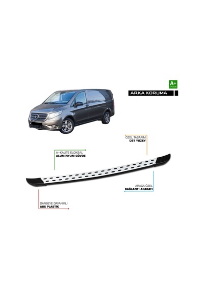 Mercedes Vito W447 Trimline Gri Arka Koruma 2014 2015 2016 2017 2018 2019 2020 2021 2022 2023 2024 2025 2026