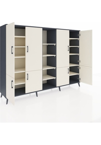 Hyperion Dolap 14 Raflı 8 Kapaklı 220x44x163 Antrasit-aytaşı Antrasit-aytaşı Hyperion Dolap 14 Raflı 8 Kapaklı 220x44x163 Antrasit-aytaşı Antrasit-aytaşı
