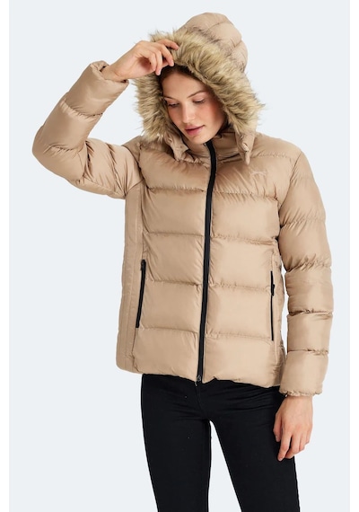 Slazenger Guest Kadın Puffer Şişme Mont Vizon