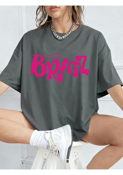 Noıssey Urban Pop Graphic Kadın Tişört Koleksiyonukod 5099 Füme